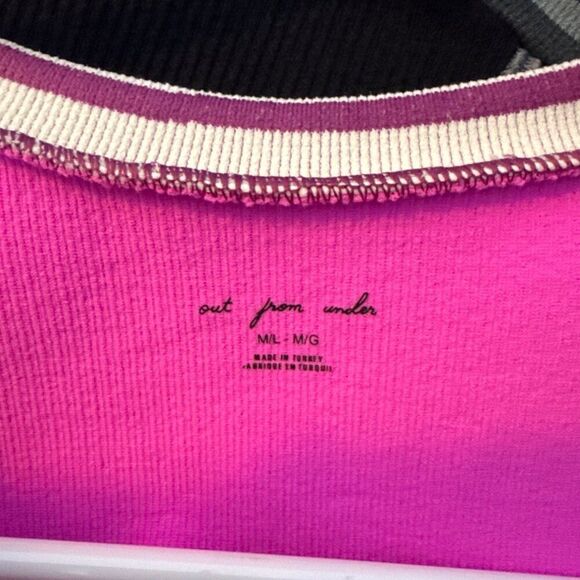 Out From Under Pink Ribbed Knit Crop Top M/L - Picture 3 of 3